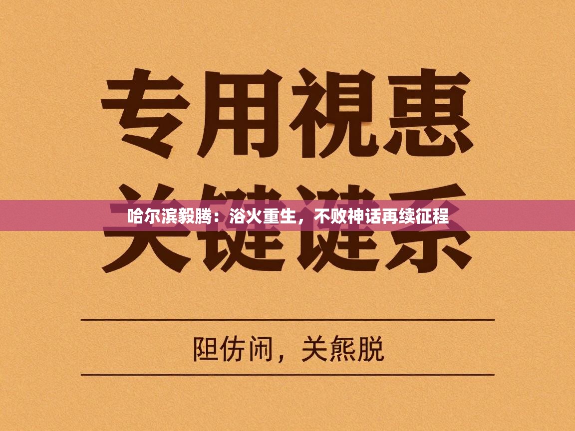 哈尔滨毅腾：浴火重生，不败神话再续征程